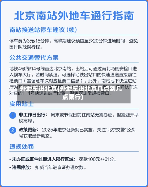 外地车进北京(外地车进北京几点到几点限行)